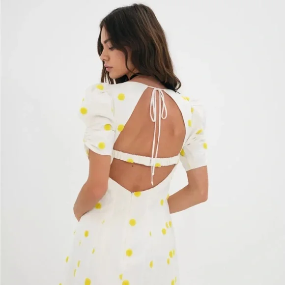 For Love & Lemons 🍋 Claude Mini Dress White, NWT - Picture 3 of 4
